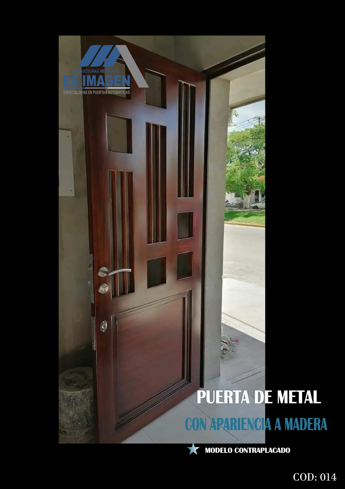 Foto real de la puerta de metal COD014